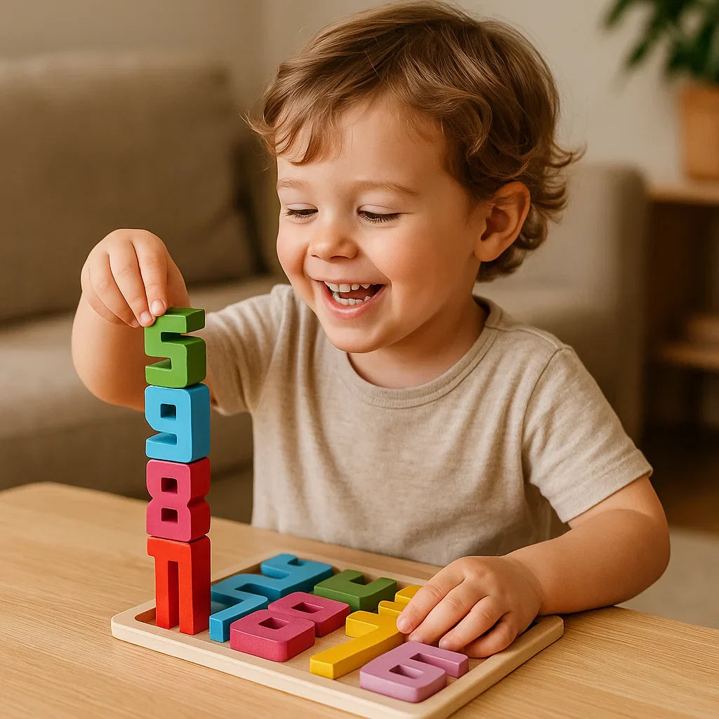 Blocs de chiffres en bois pour enfants