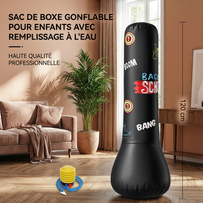 Sac de boxe gonflable pour enfants avec remplissage à l’eau