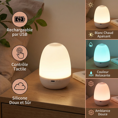 Veilleuse LED en silicone en forme d’œuf