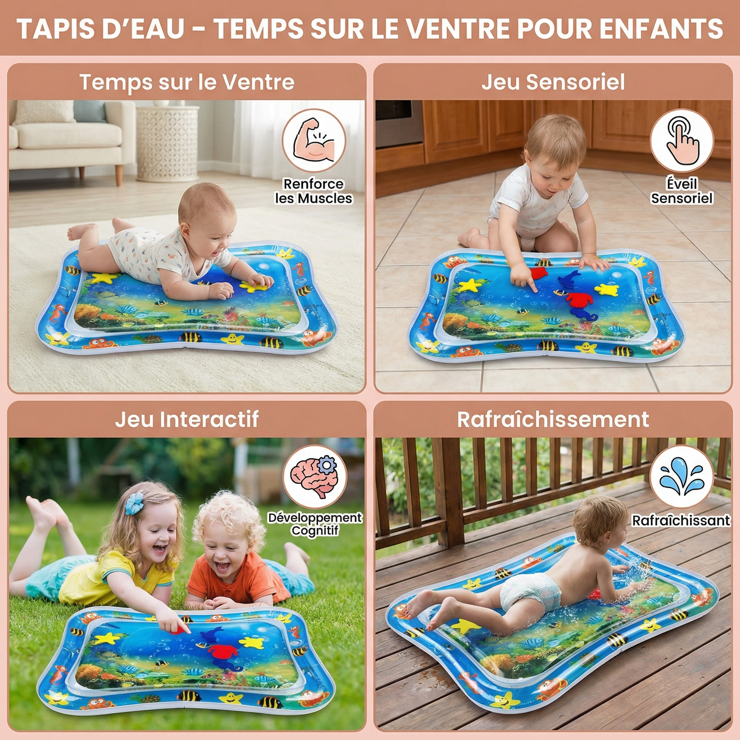 Tapis d’eau – Temps sur le ventre pour enfants
