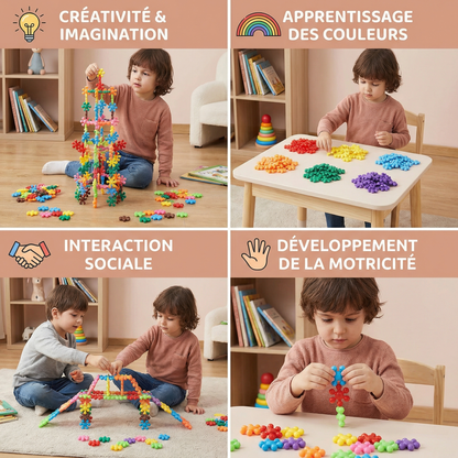 Blocs de construction en forme de flocon de neige pour les enfants