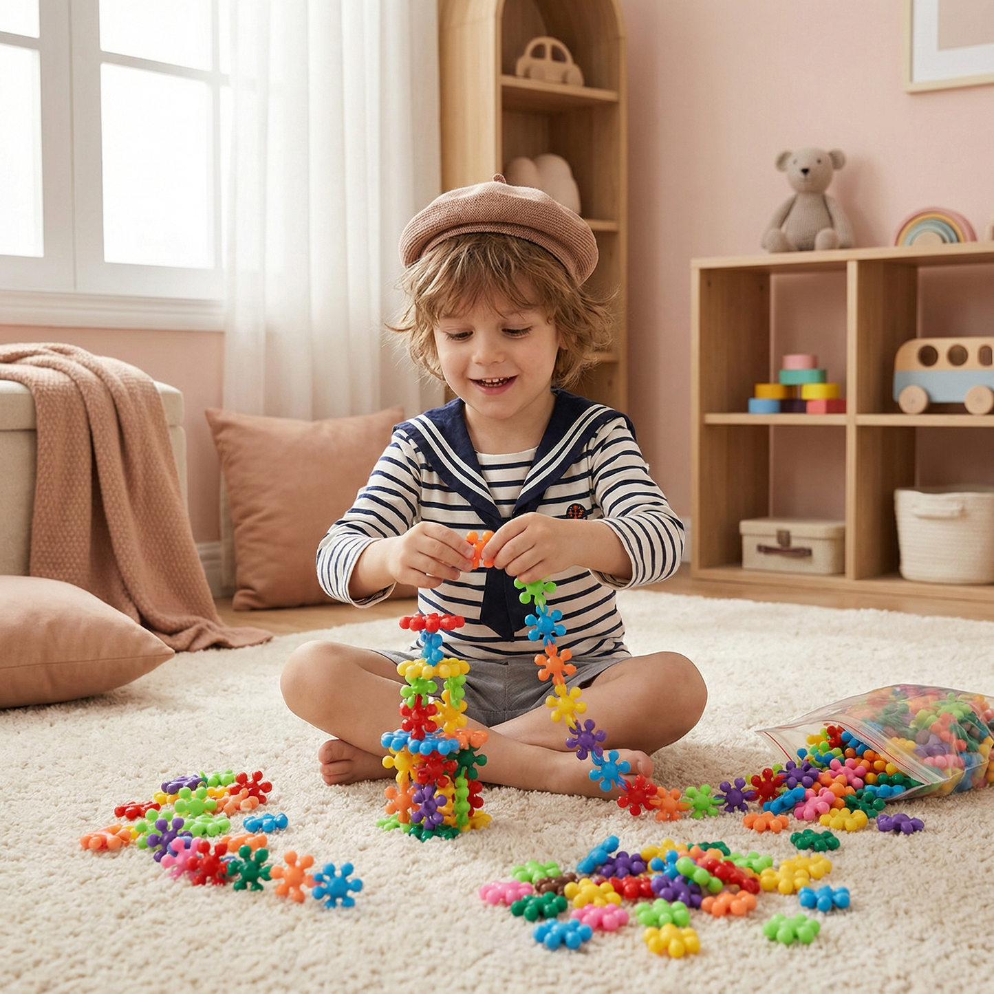 Blocs de construction en forme de flocon de neige pour les enfants