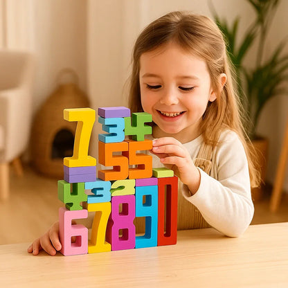 Blocs de chiffres en bois pour enfants