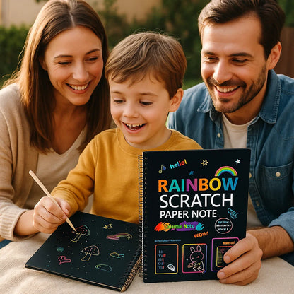 Papier à gratter arc-en-ciel magique