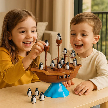 Jeu d’équilibre du bateau pirate pingouin