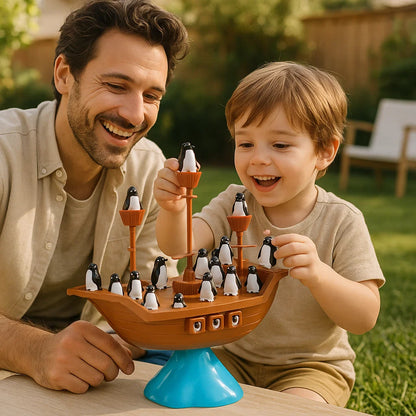 Jeu d’équilibre du bateau pirate pingouin