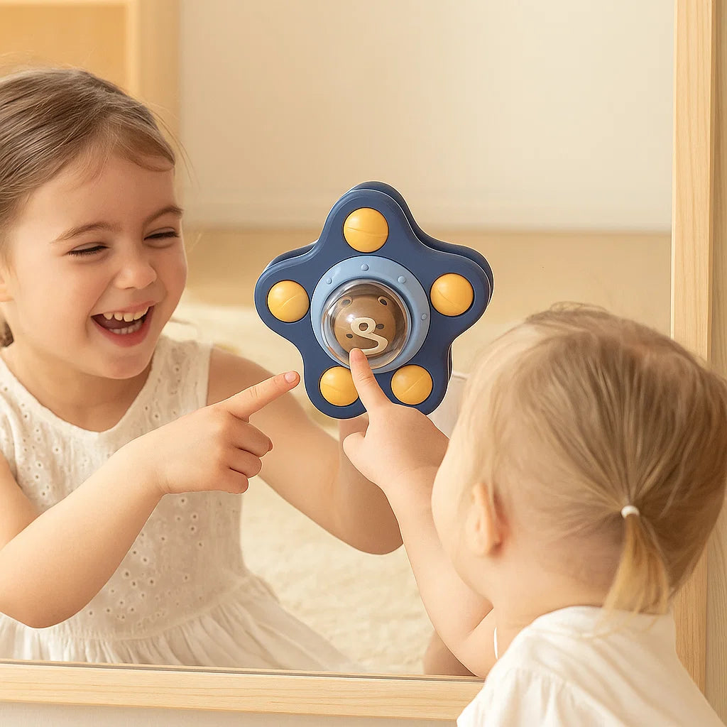 Spinner Montessori à ventouse – Jouet d’apprentissage rotatif
