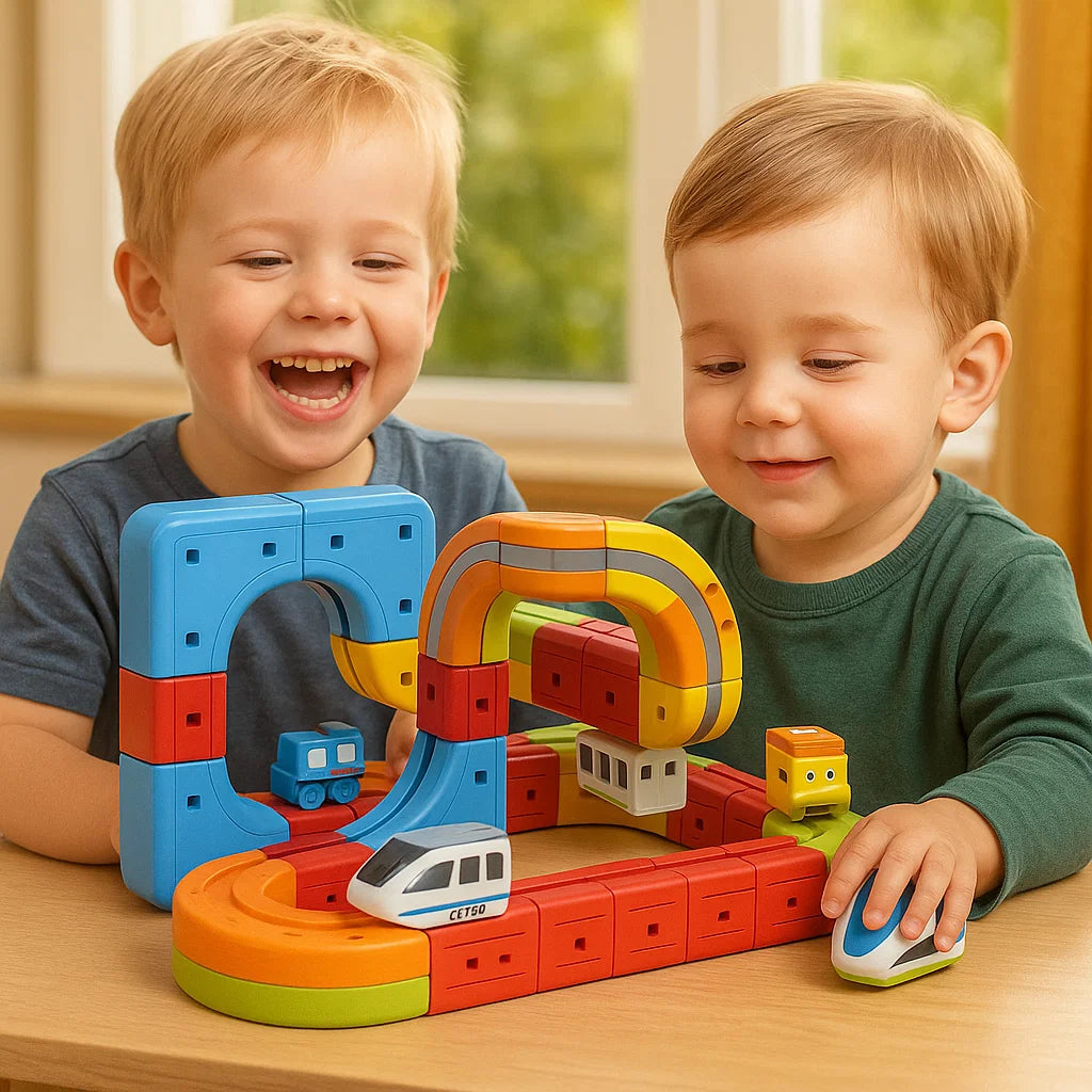 Jouet ferroviaire magnétique à cubes pour enfants