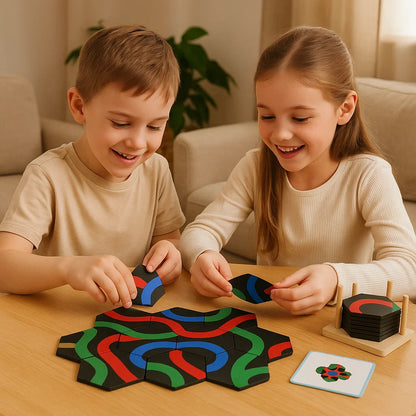 Puzzle des chemins – jeu pédagogique de recherche de parcours pour toute la famille