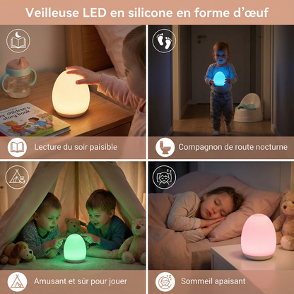 Veilleuse LED en silicone en forme d’œuf