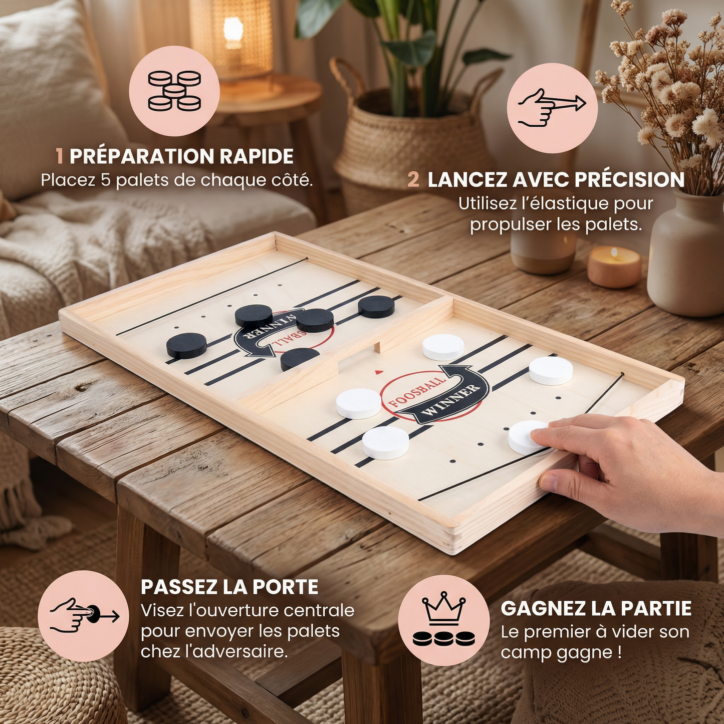 Jeu d’échecs à catapulte en bois